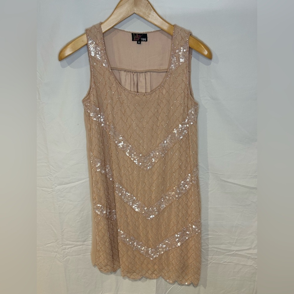 Umi Shimmering Beige Sleeveless Top